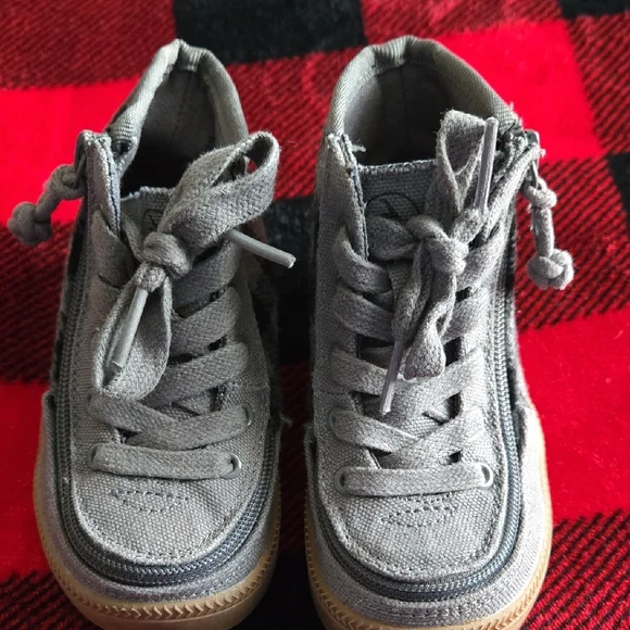 Plaid High-Top Kids Shoes Zip Open For Easy On & Off. Regular Width - Picture 2 of 5